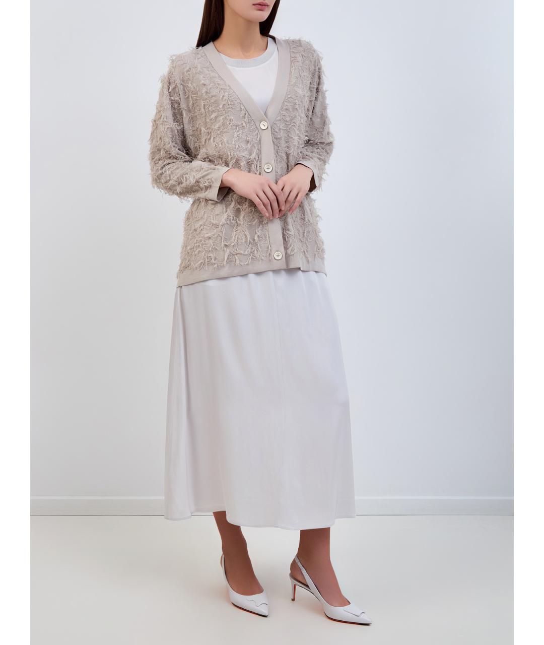 LORENA ANTONIAZZI Серый хлопковый кардиган, фото 2