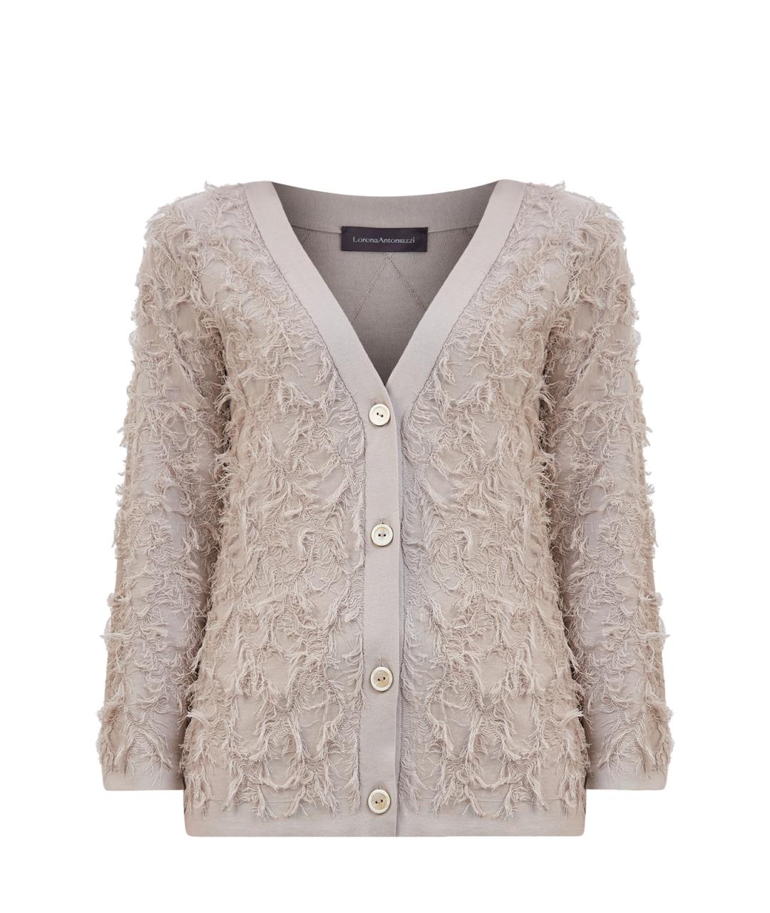 LORENA ANTONIAZZI Серый хлопковый кардиган, фото 1