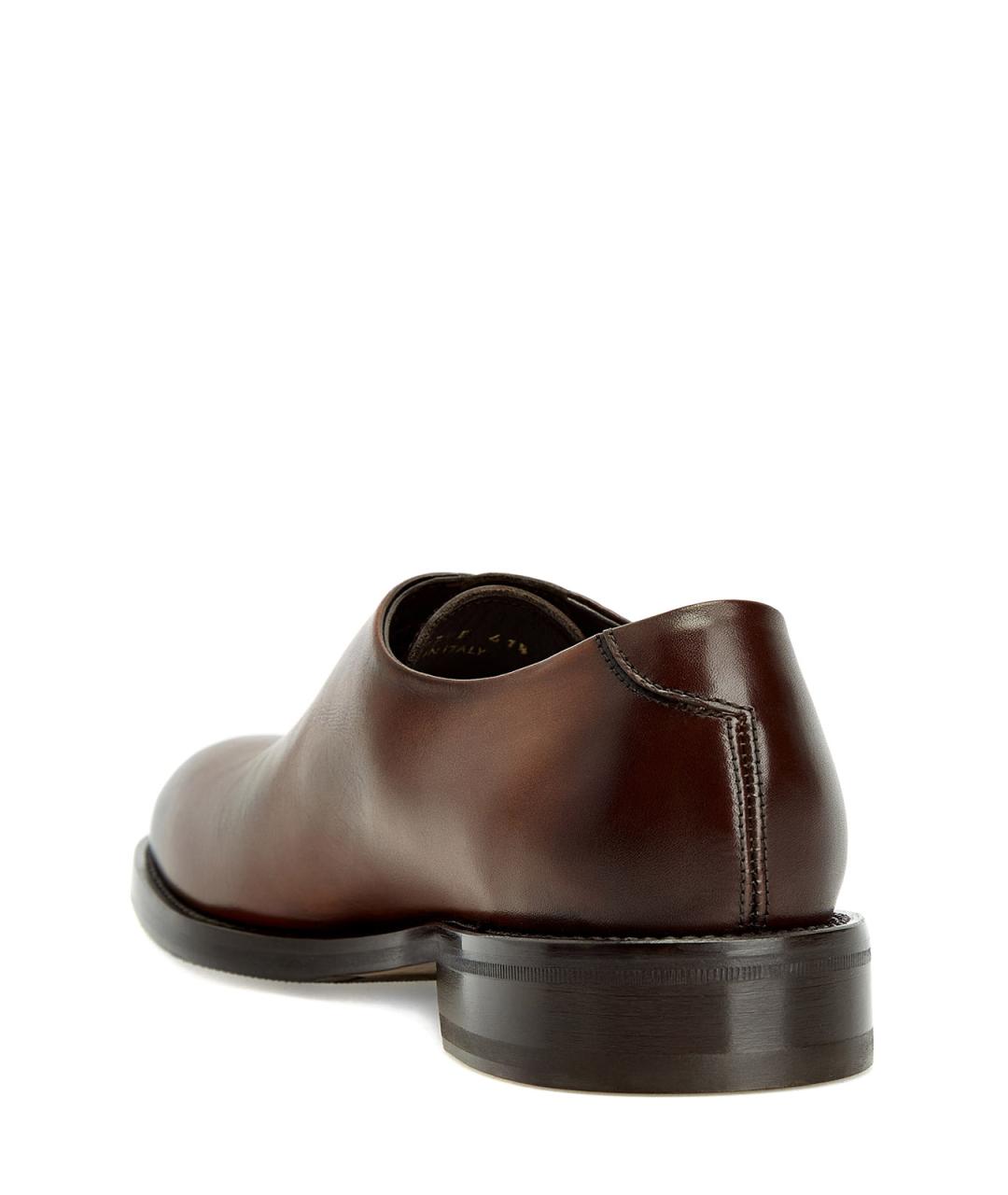 CANALI Коричневые кожаные туфли, фото 4