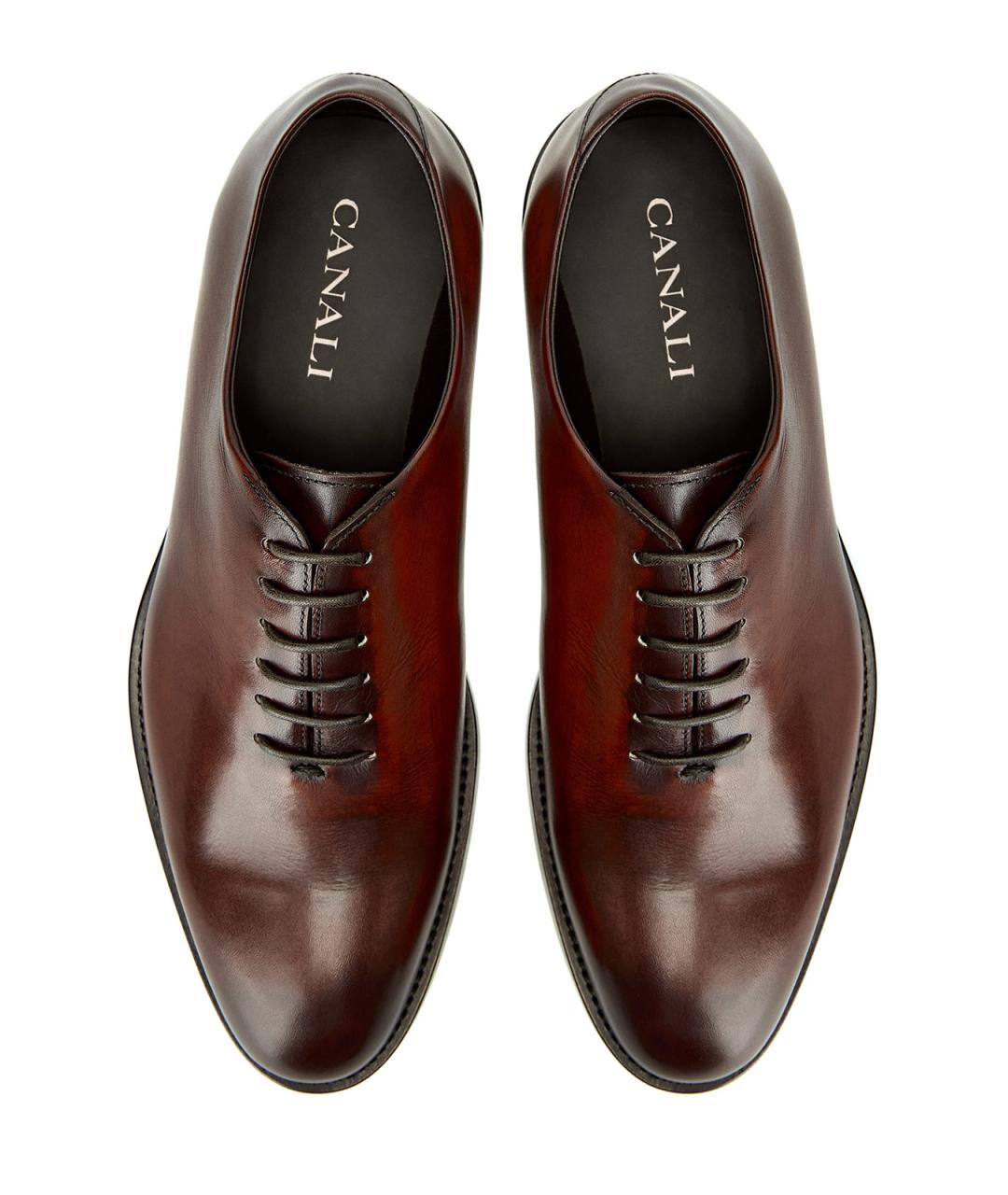 CANALI Коричневые кожаные туфли, фото 6
