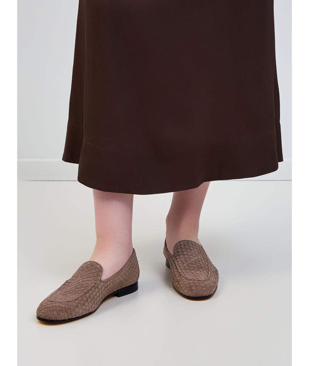 DOUCAL'S Бежевые кожаные лоферы, фото 2