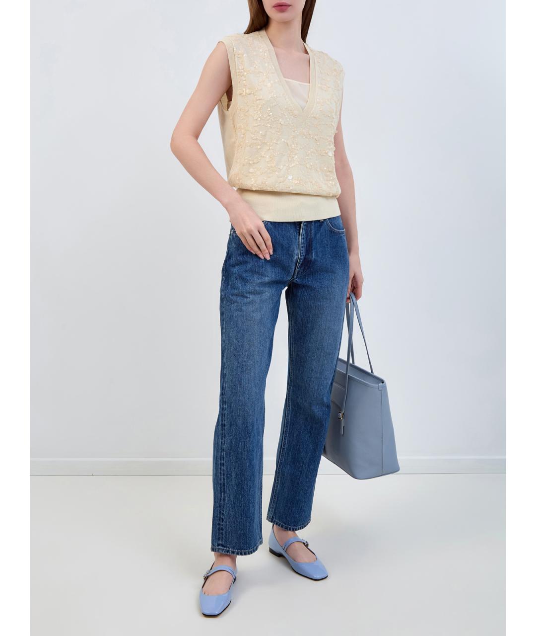 FABIANA FILIPPI Бежевая полиэстеровая майка, фото 2