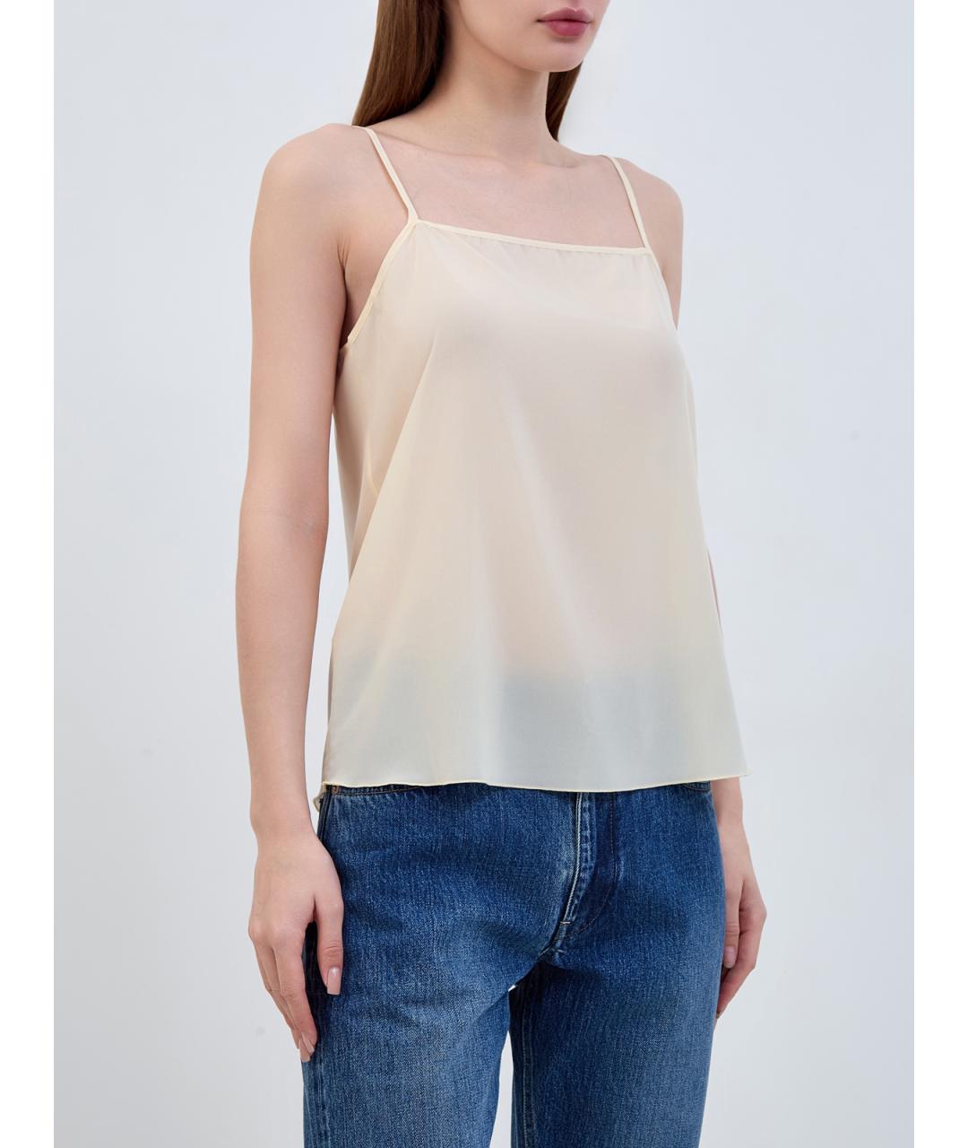 FABIANA FILIPPI Бежевая полиэстеровая майка, фото 3