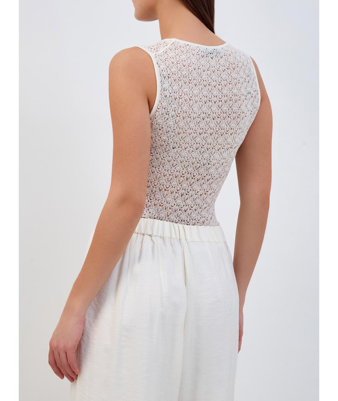 GENTRY PORTOFINO Белая шелковая майка, фото 4