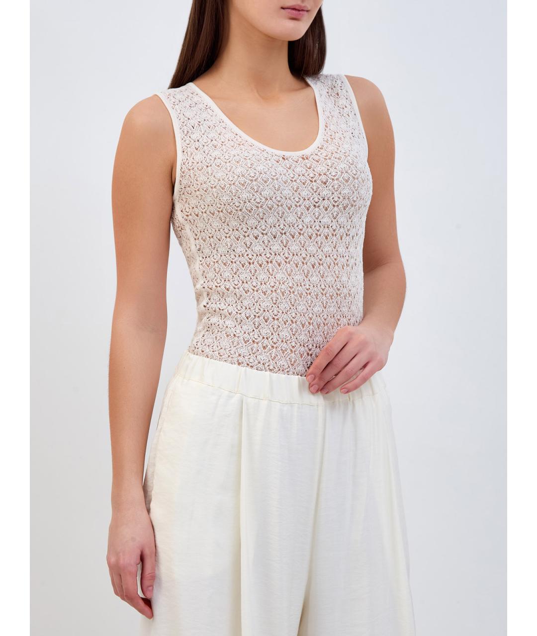 GENTRY PORTOFINO Белая шелковая майка, фото 3