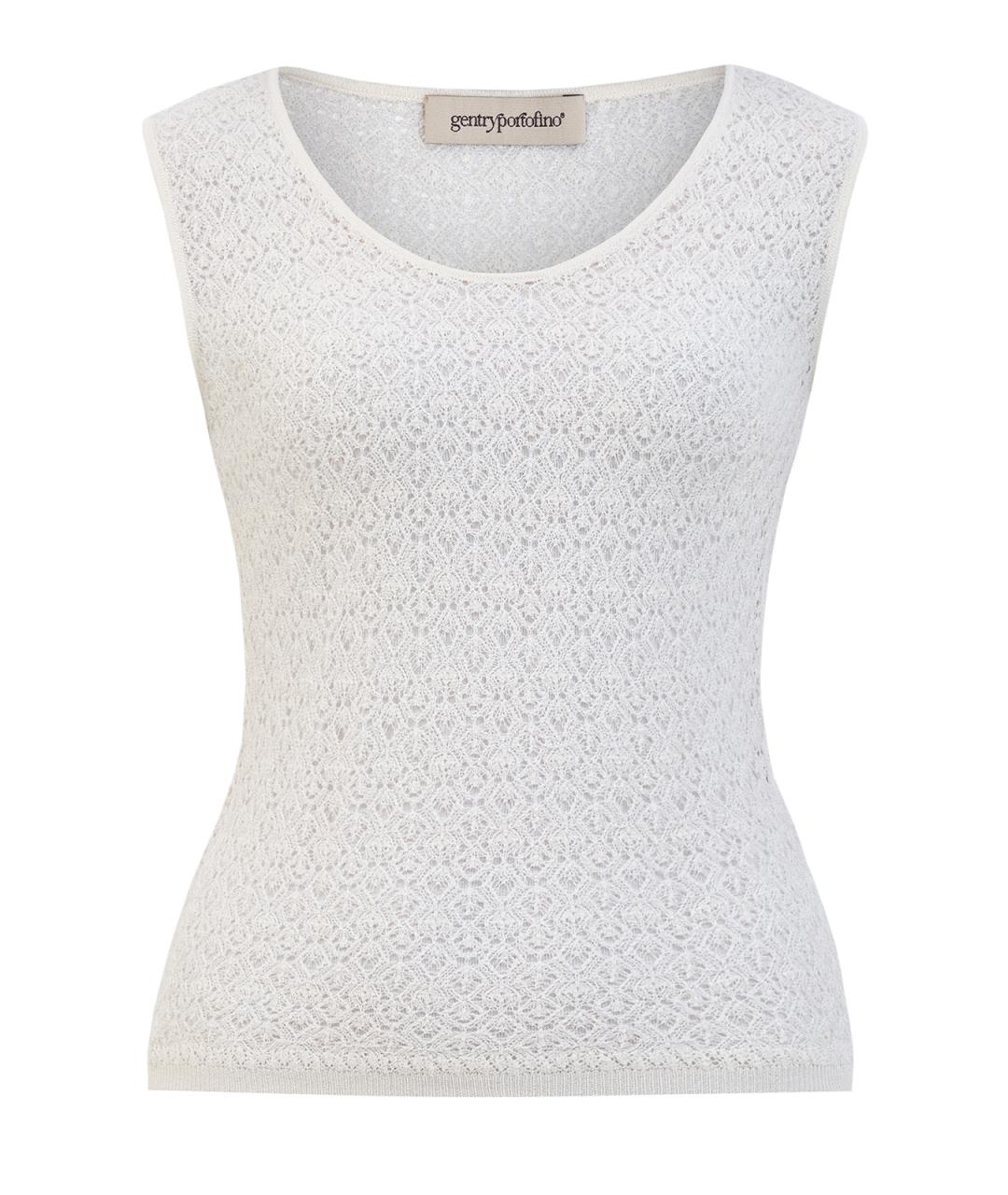 GENTRY PORTOFINO Белая шелковая майка, фото 1