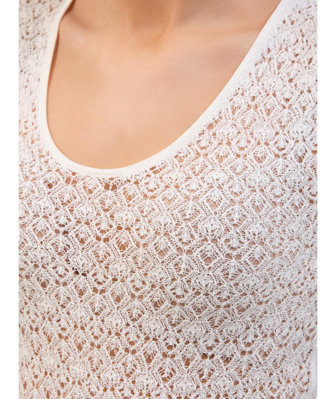 GENTRY PORTOFINO Белая шелковая майка, фото 5