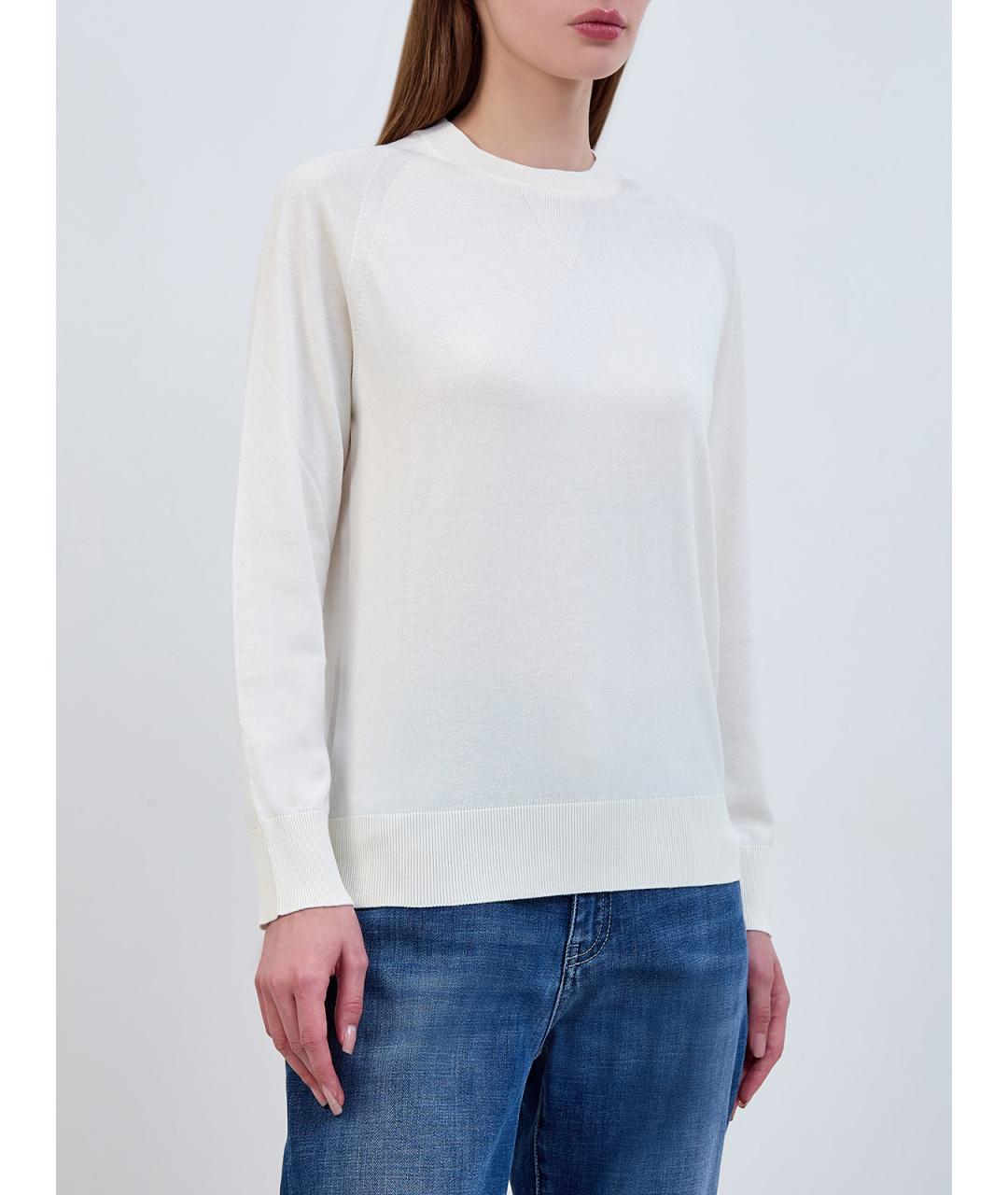 LORENA ANTONIAZZI Белый шелковый джемпер / свитер, фото 3