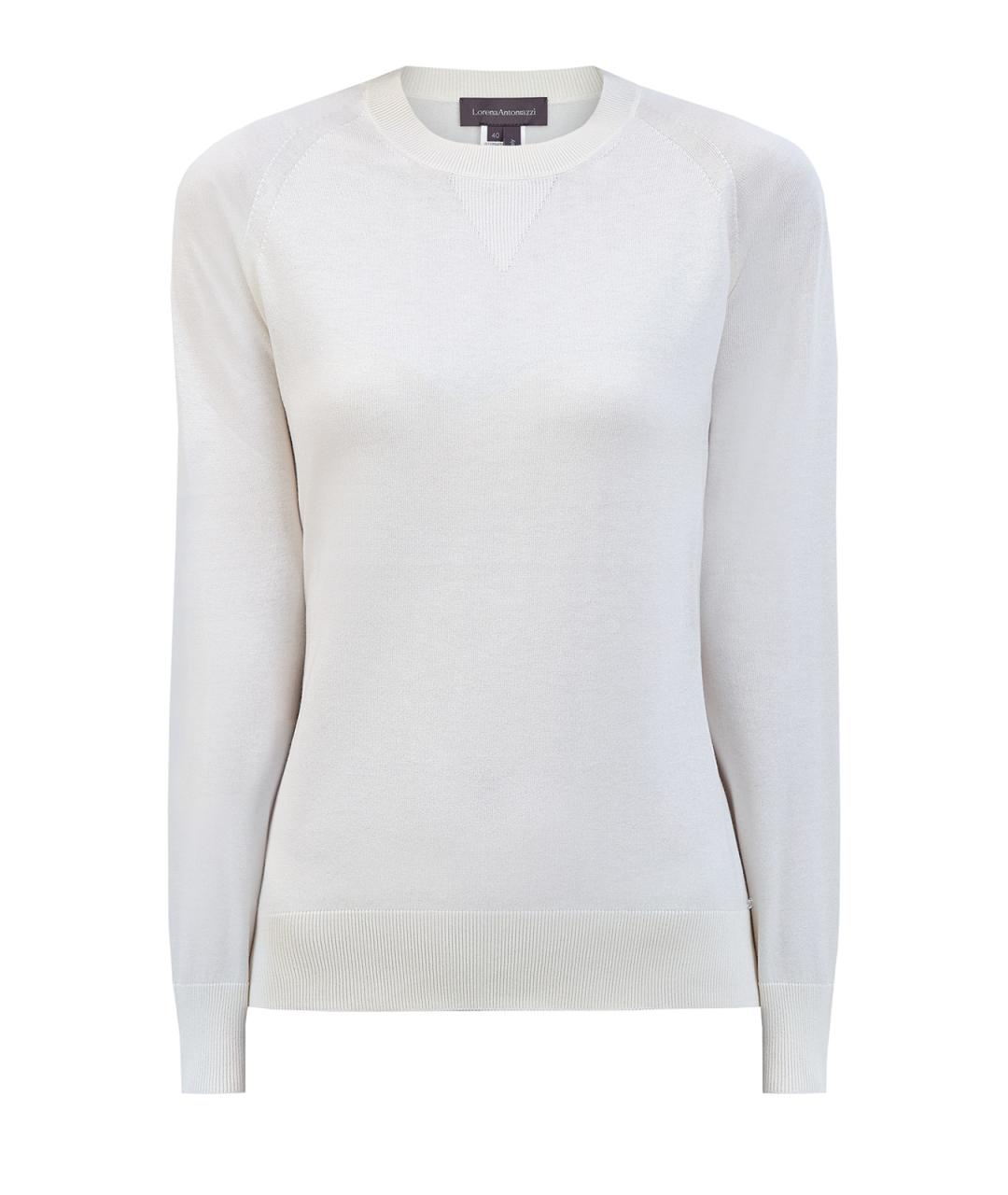 LORENA ANTONIAZZI Белый шелковый джемпер / свитер, фото 1