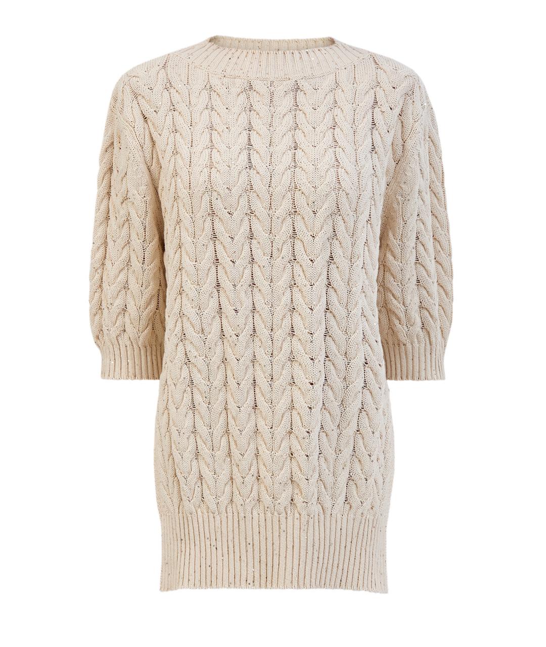 LORENA ANTONIAZZI Бежевый хлопковый джемпер / свитер, фото 1