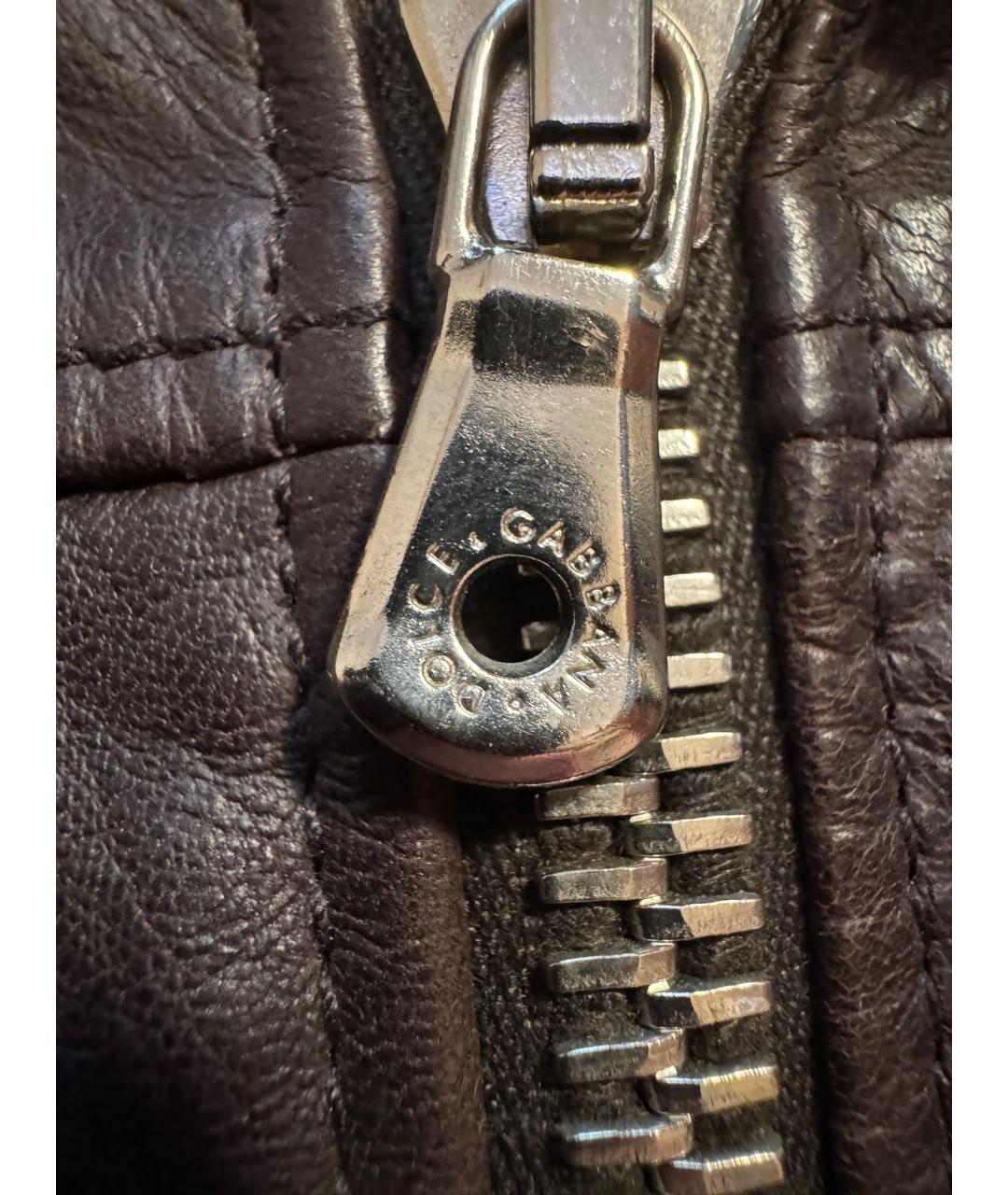 DOLCE&GABBANA Коричневая кожаная куртка, фото 5