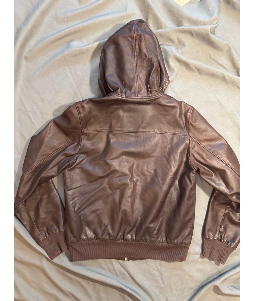 DOLCE&GABBANA Коричневая кожаная куртка, фото 2