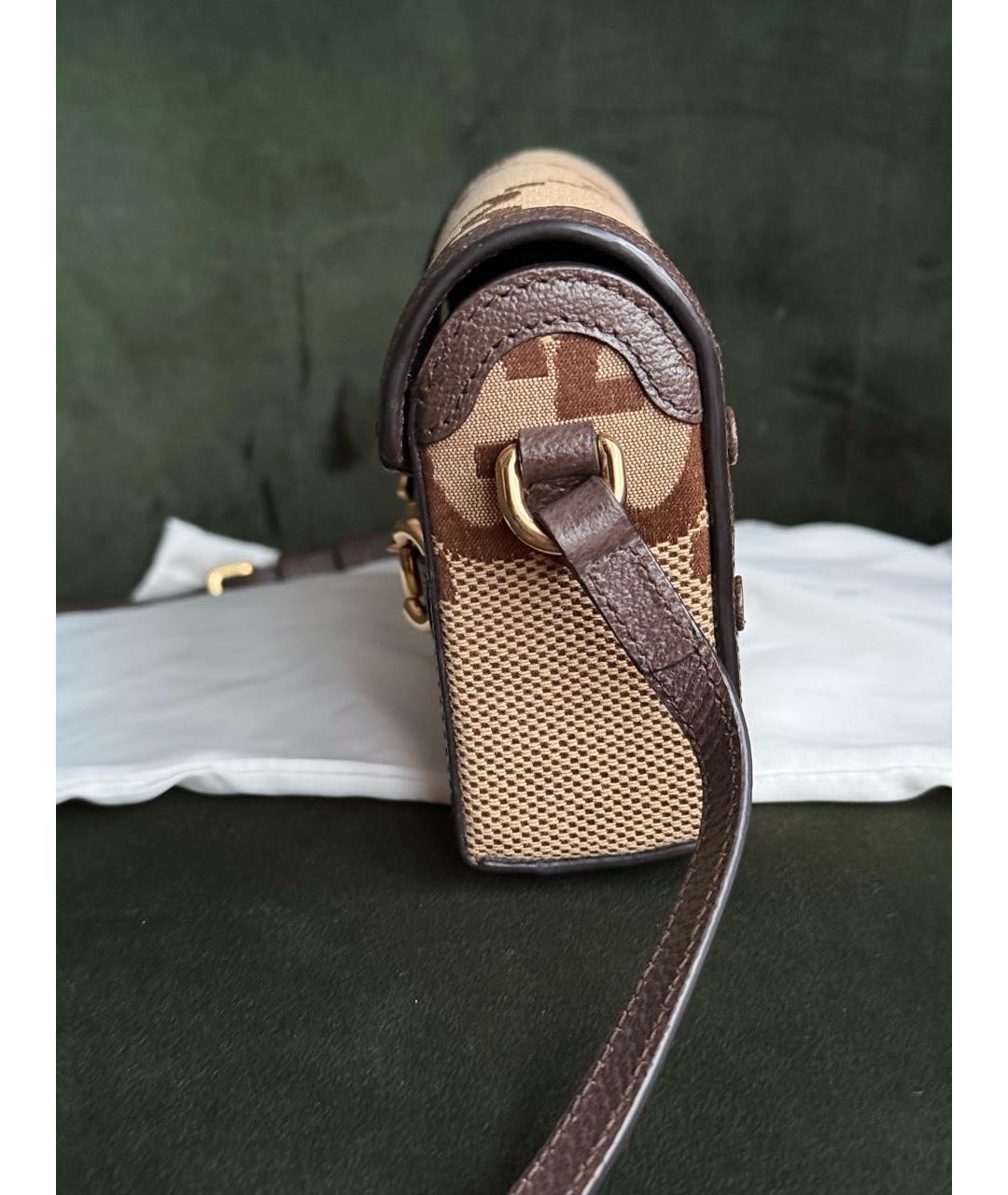 GUCCI Коричневая кожаная сумка через плечо, фото 6