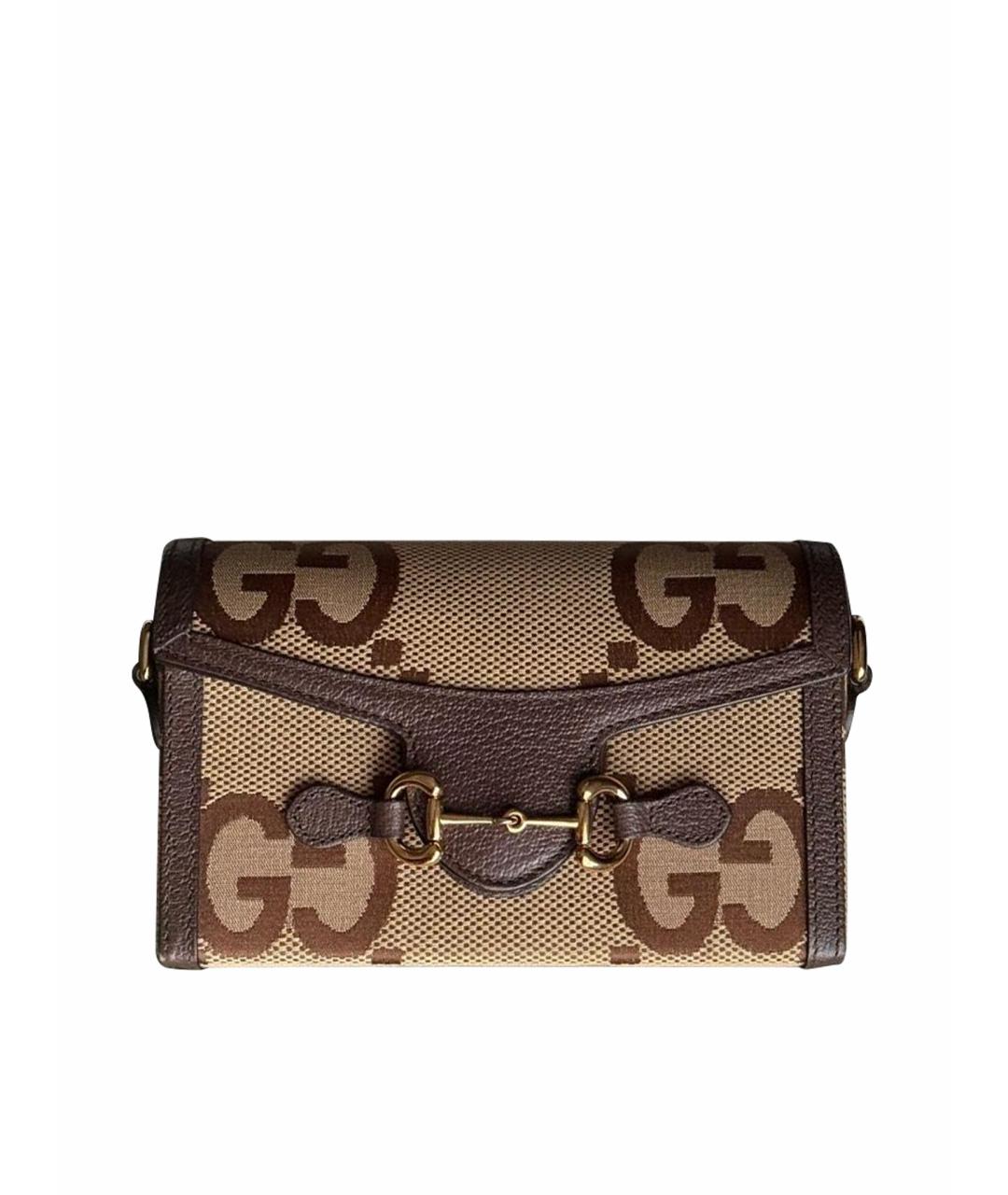 GUCCI Коричневая кожаная сумка через плечо, фото 1