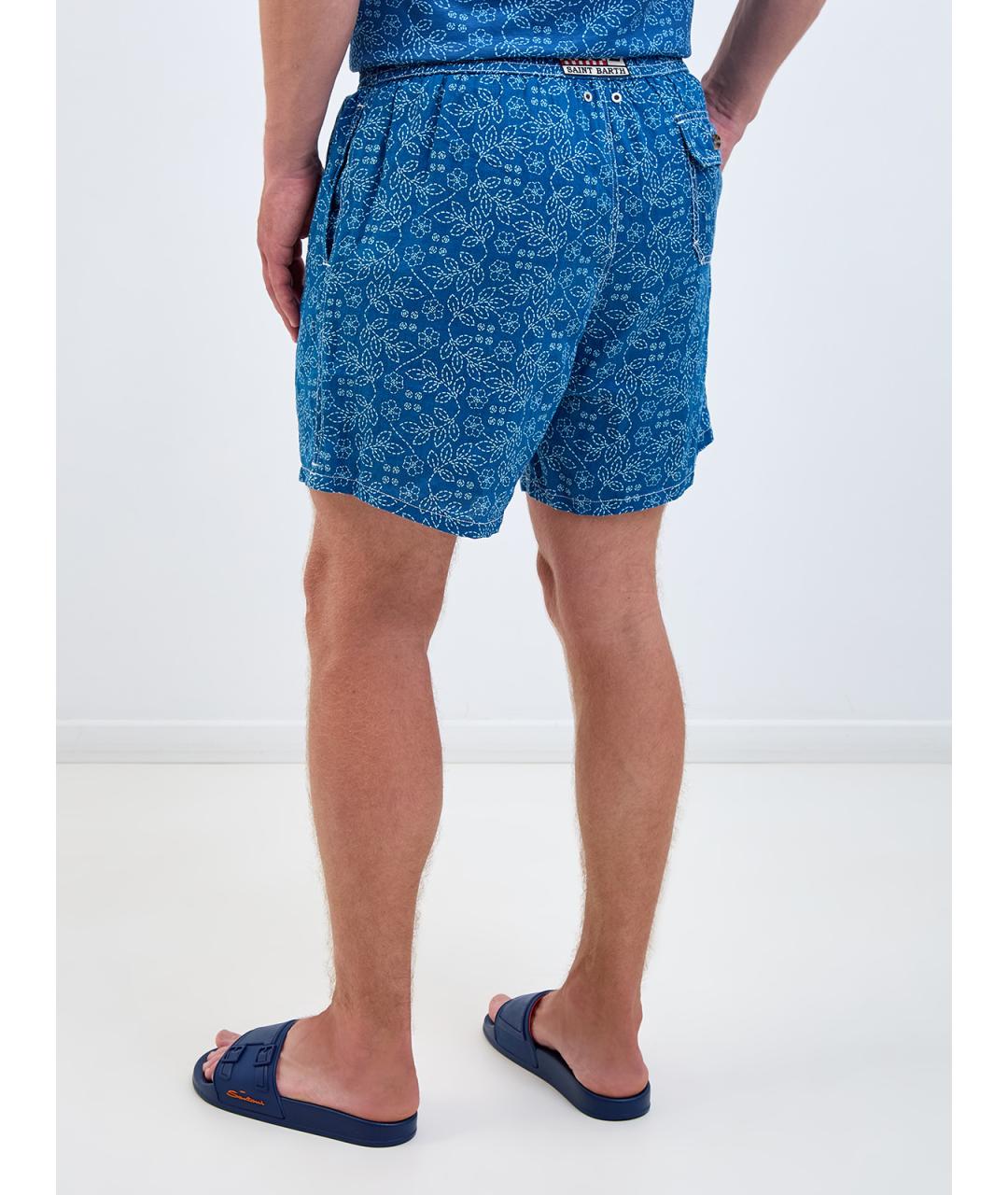 MC2 SAINT BARTH Синие льняные плавки, фото 4