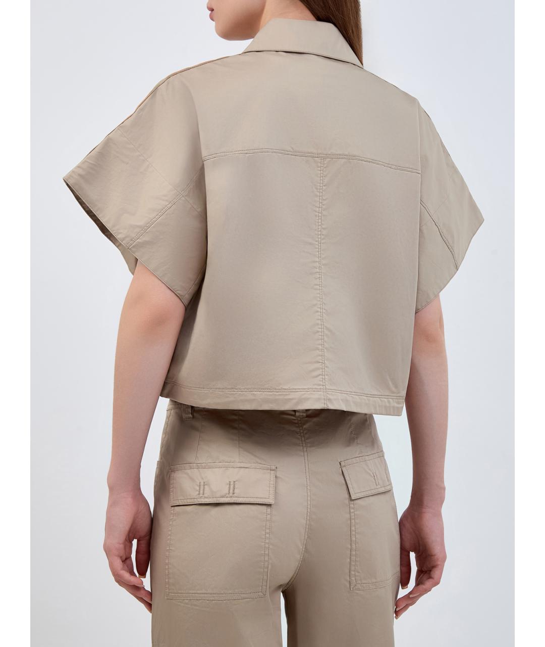 PARAJUMPERS Бежевая хлопковая рубашка, фото 4