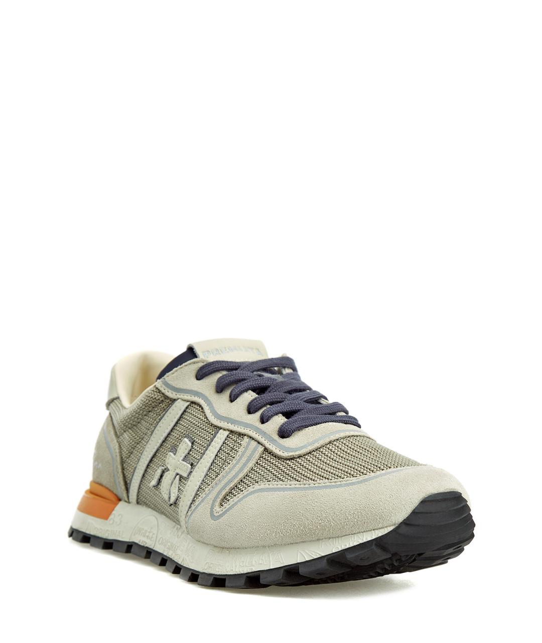 PREMIATA Бежевые замшевые низкие кроссовки / кеды, фото 3