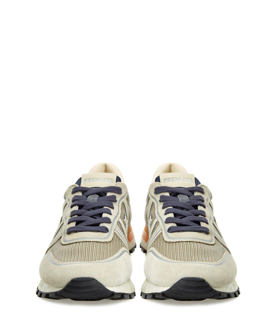 PREMIATA Бежевые замшевые низкие кроссовки / кеды, фото 5