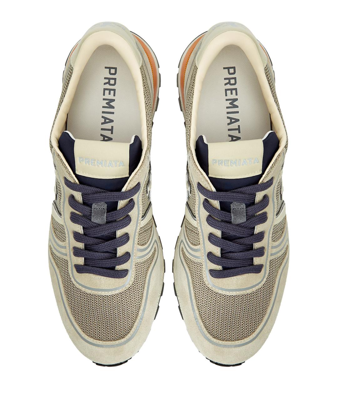 PREMIATA Бежевые замшевые низкие кроссовки / кеды, фото 6