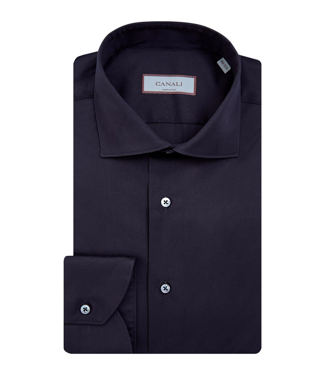 CANALI Черная хлопковая кэжуал рубашка, фото 1