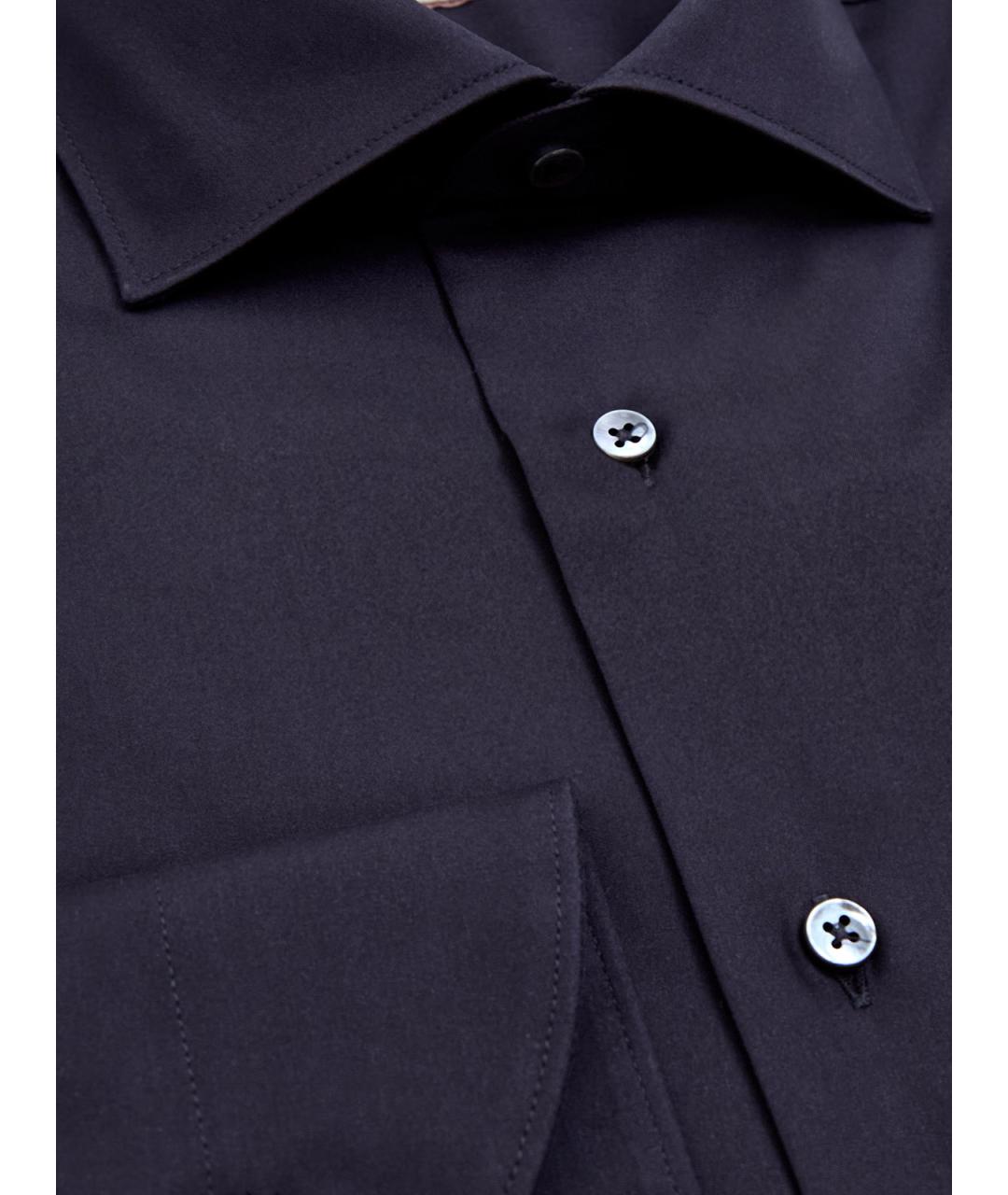 CANALI Черная хлопковая кэжуал рубашка, фото 3