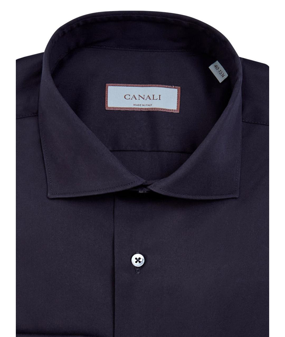 CANALI Черная хлопковая кэжуал рубашка, фото 2