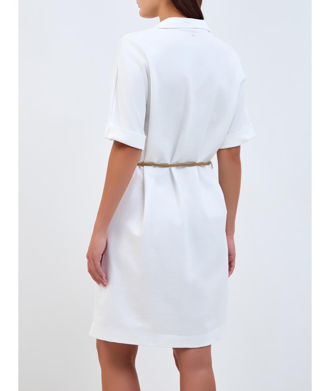 LORENA ANTONIAZZI Белое хлопковое повседневное платье, фото 4