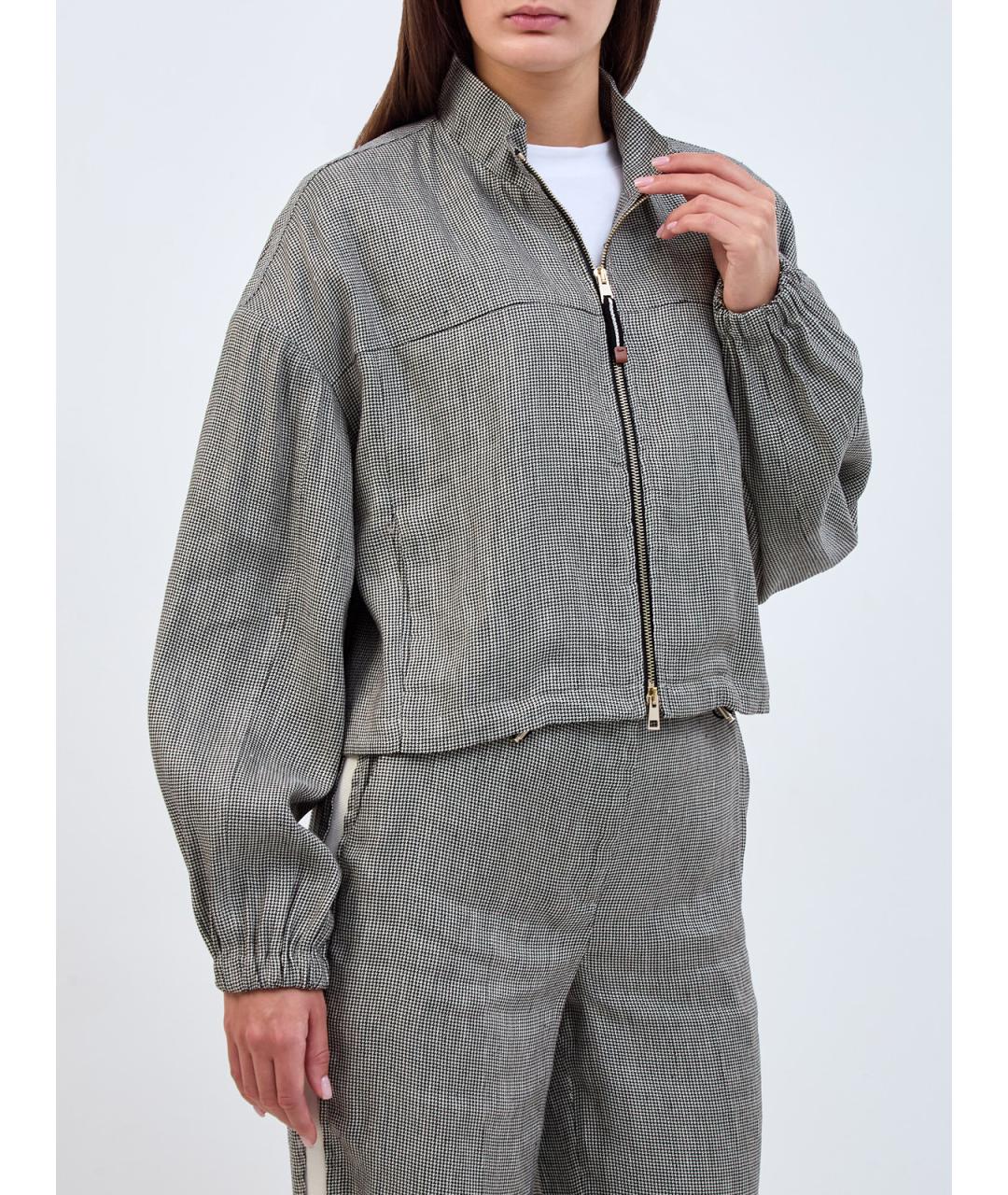 LORENA ANTONIAZZI Серая льняная куртка, фото 3