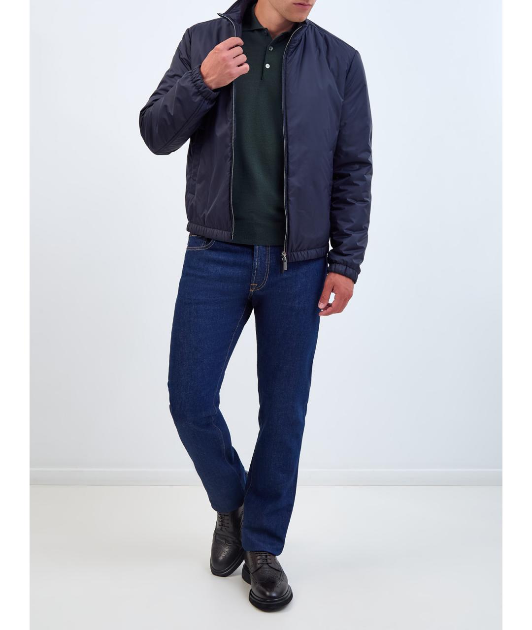 CANALI Синяя полиэстеровая куртка, фото 2