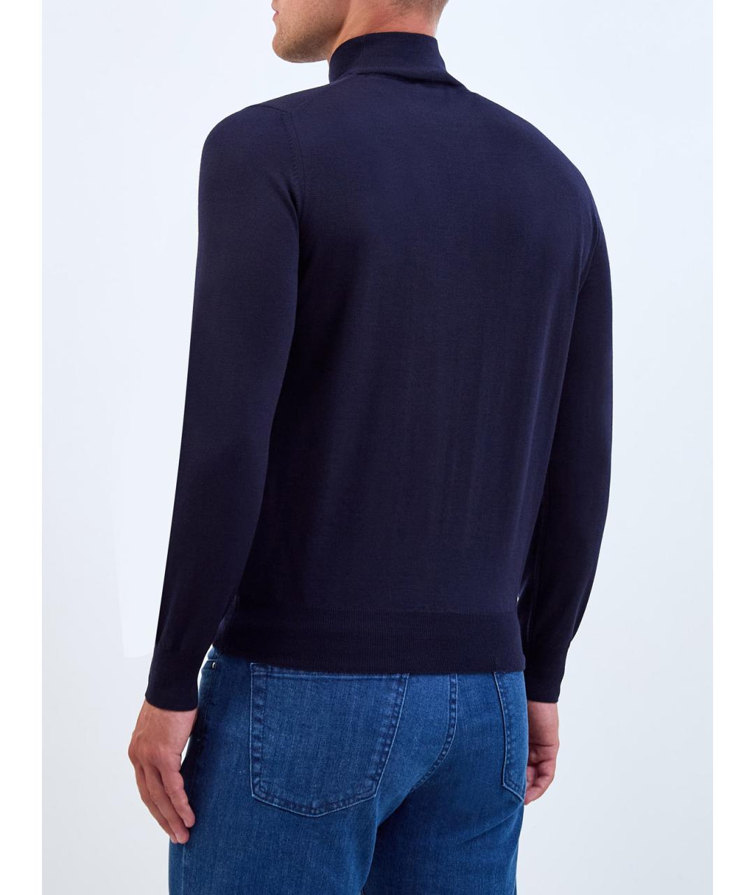 CANALI Синяя шерстяная водолазка, фото 4