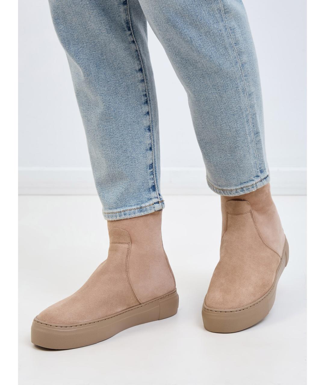 AGL Бежевые замшевые полусапоги, фото 2