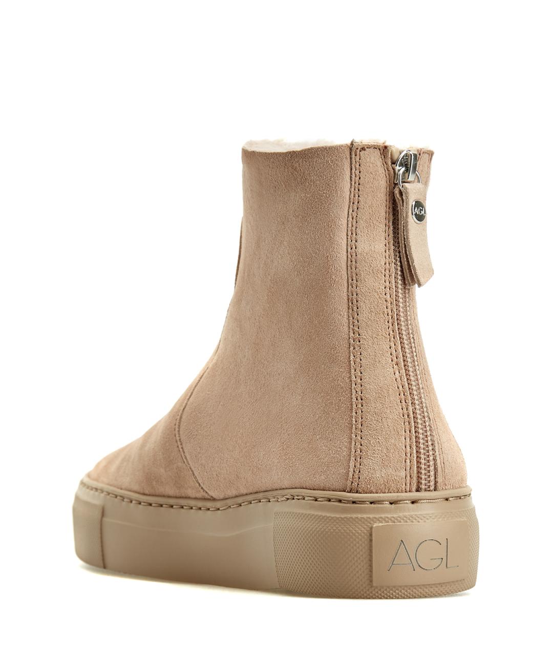 AGL Бежевые замшевые полусапоги, фото 4