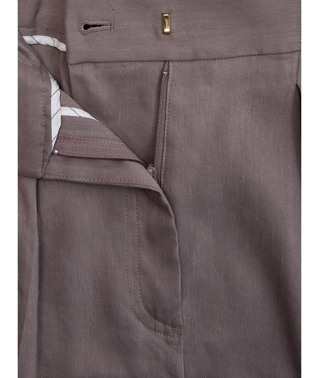 LORENA ANTONIAZZI Серые льняные прямые брюки, фото 6