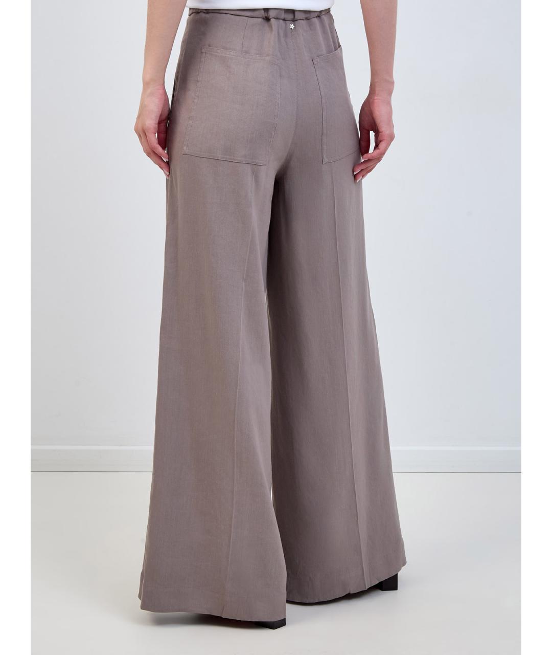 LORENA ANTONIAZZI Серые льняные прямые брюки, фото 4