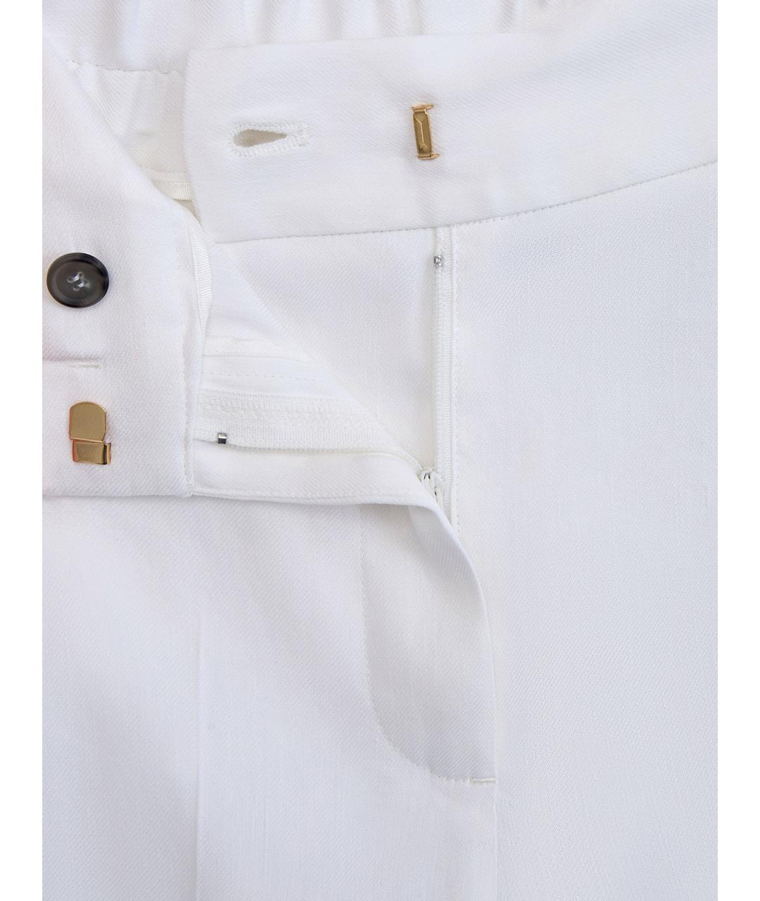 LORENA ANTONIAZZI Белые льняные брюки широкие, фото 6