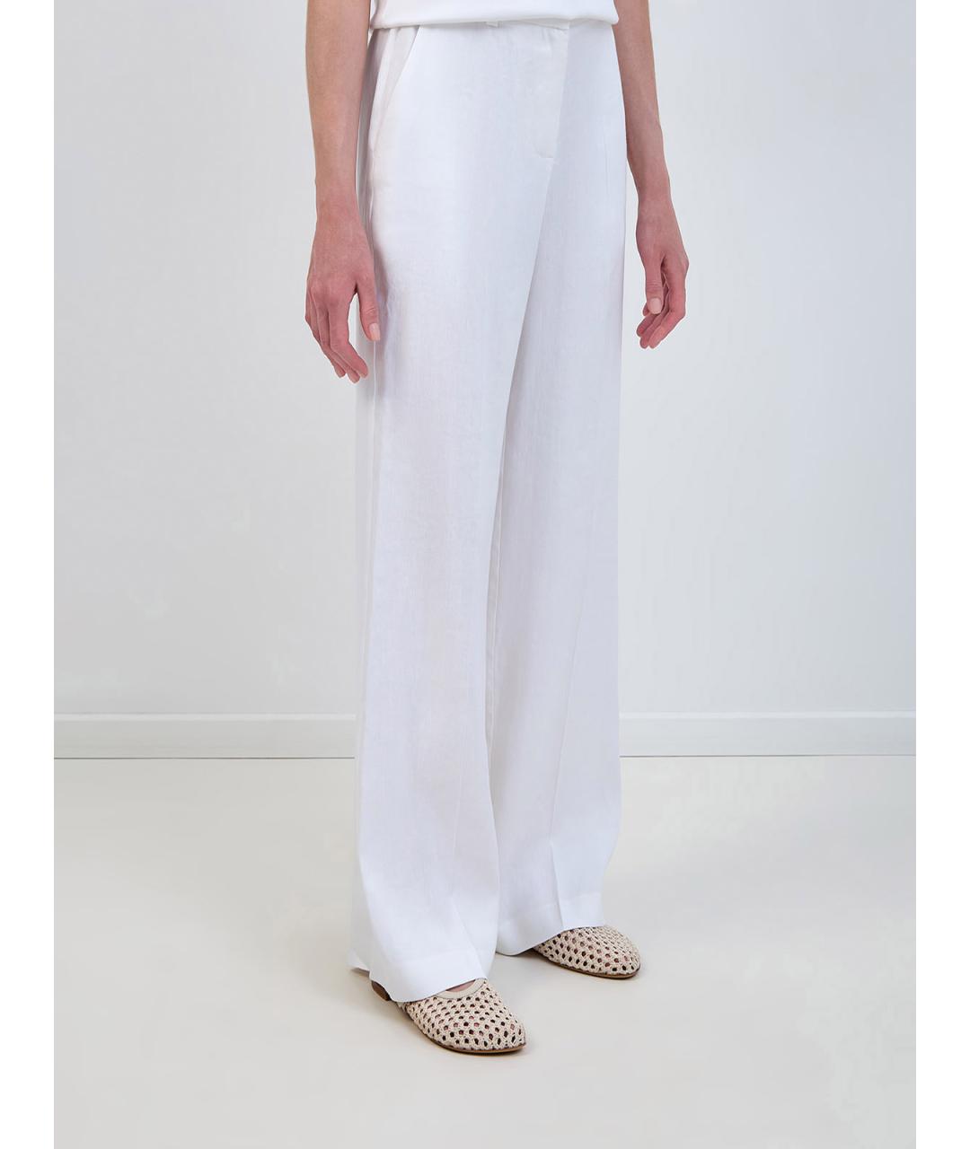 LORENA ANTONIAZZI Белые льняные брюки широкие, фото 3