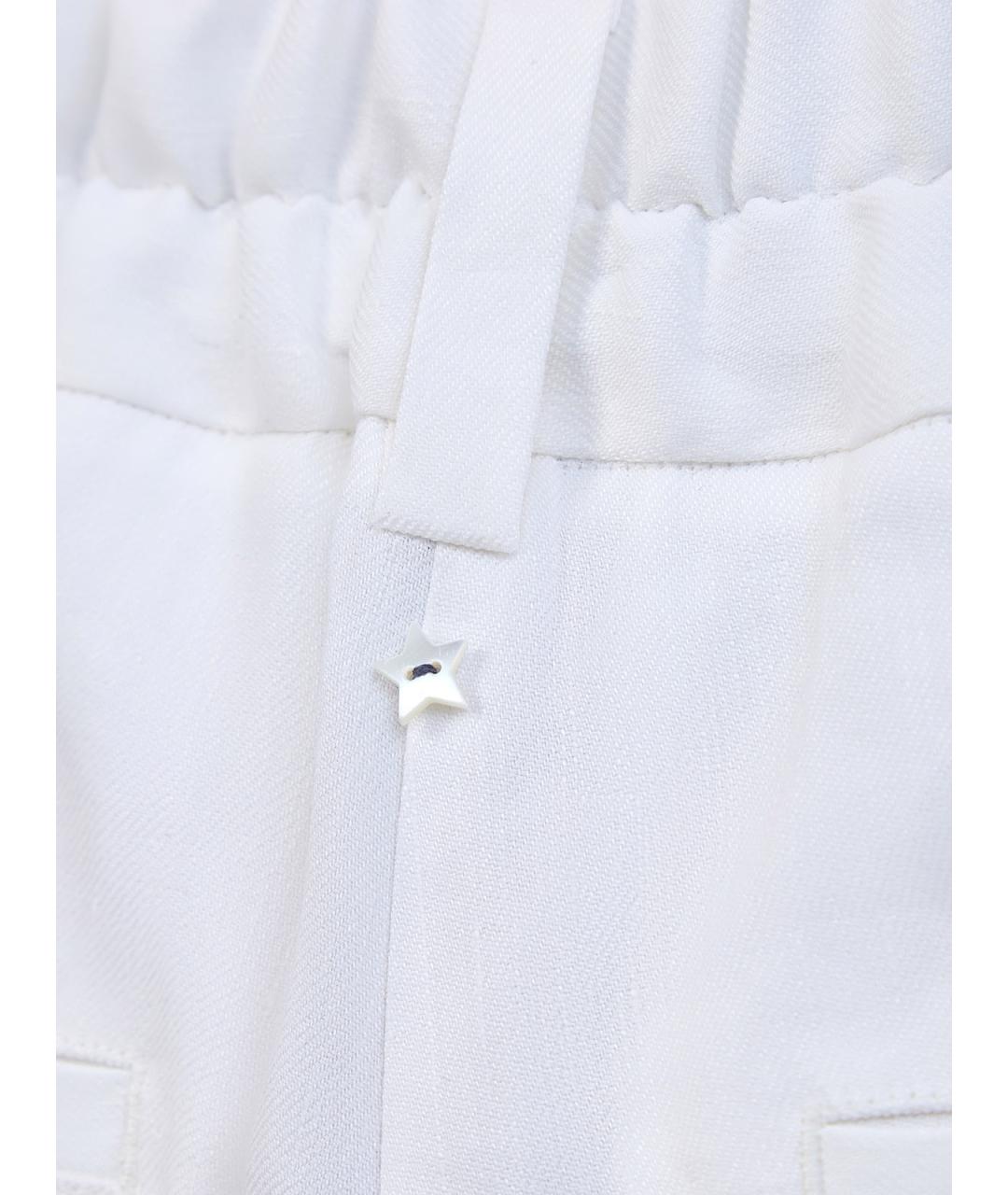 LORENA ANTONIAZZI Белые льняные брюки широкие, фото 5