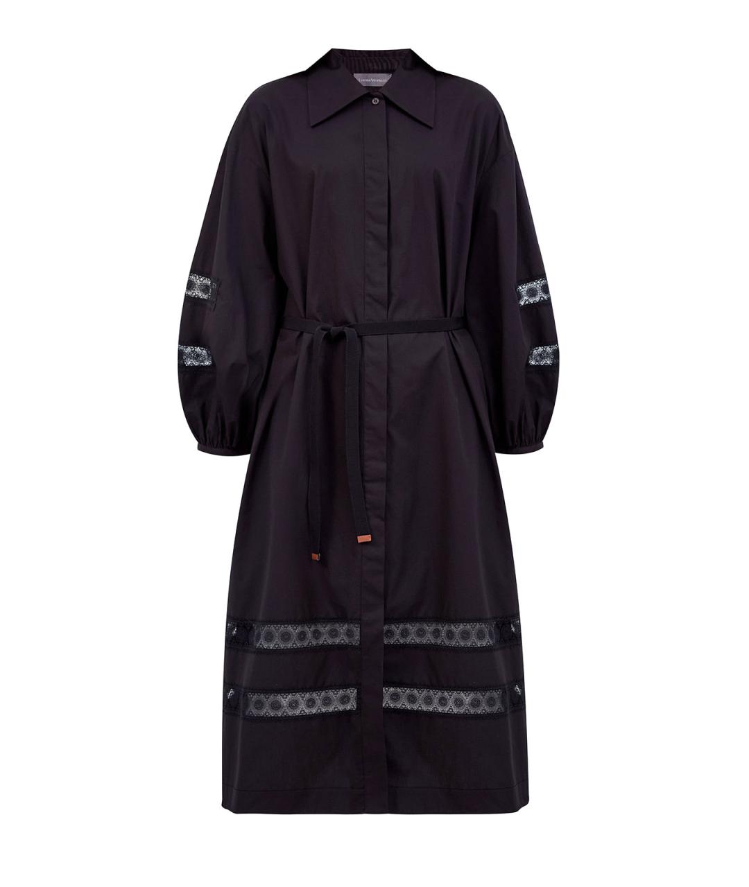 LORENA ANTONIAZZI Черное хлопковое повседневное платье, фото 1