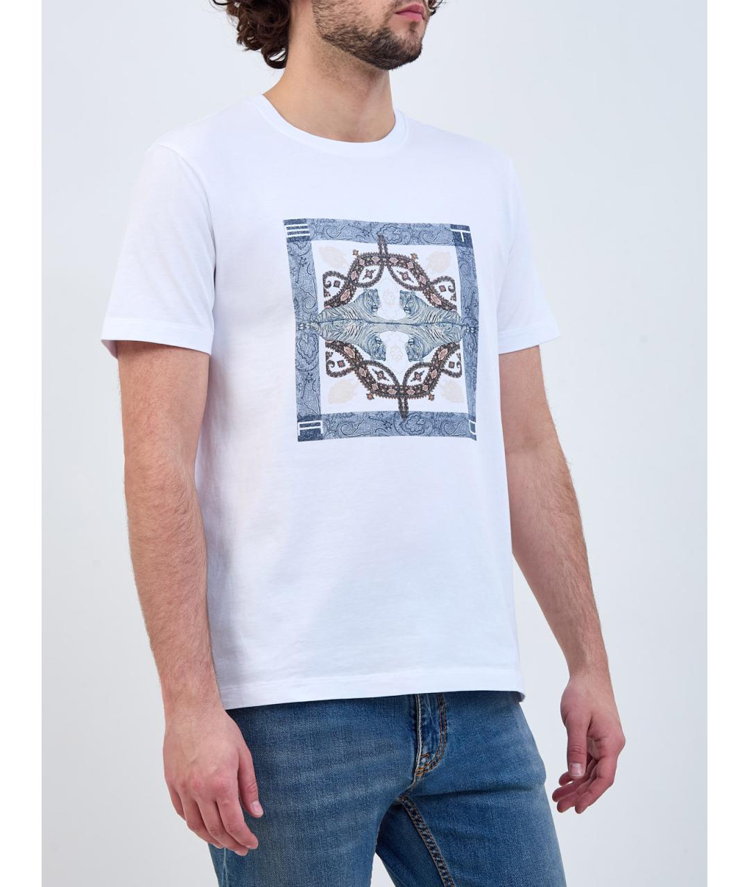 ETRO Белая хлопковая футболка, фото 3