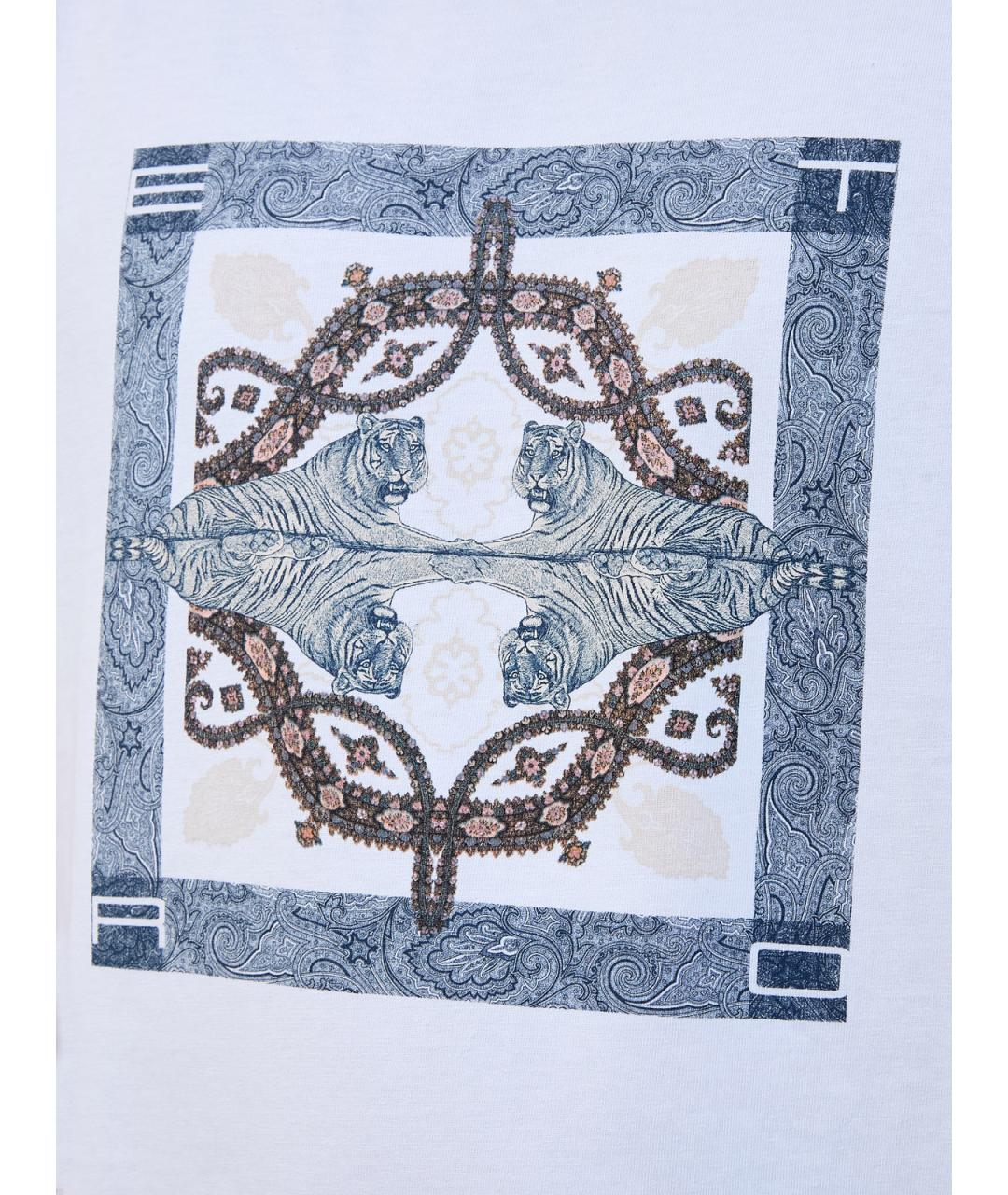 ETRO Белая хлопковая футболка, фото 5
