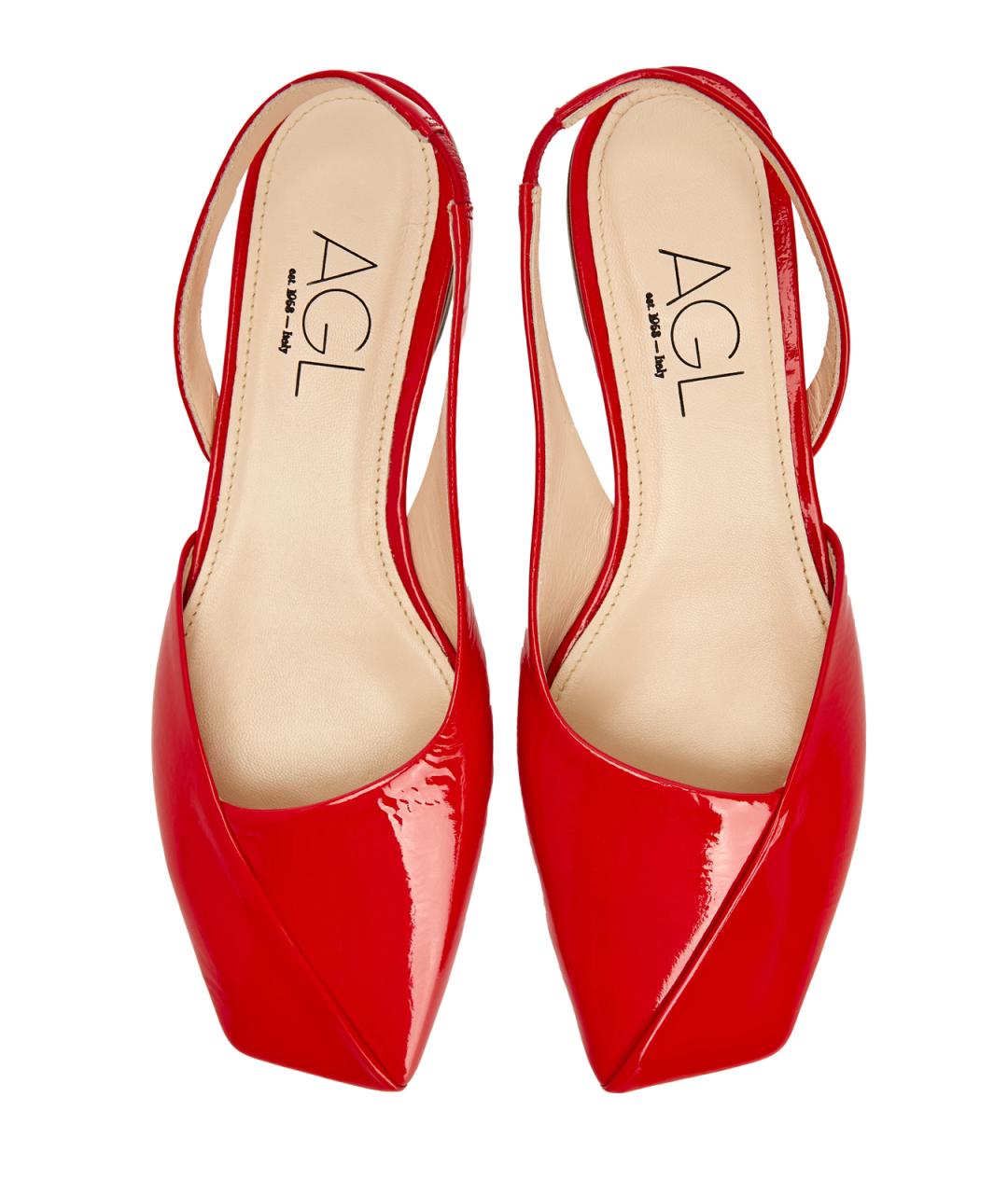 AGL Красные балетки из лакированной кожи, фото 6