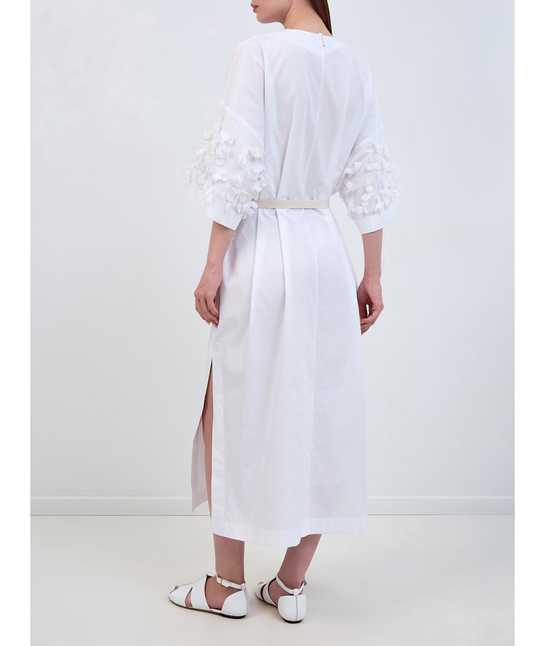 LORENA ANTONIAZZI Белое хлопковое повседневное платье, фото 4