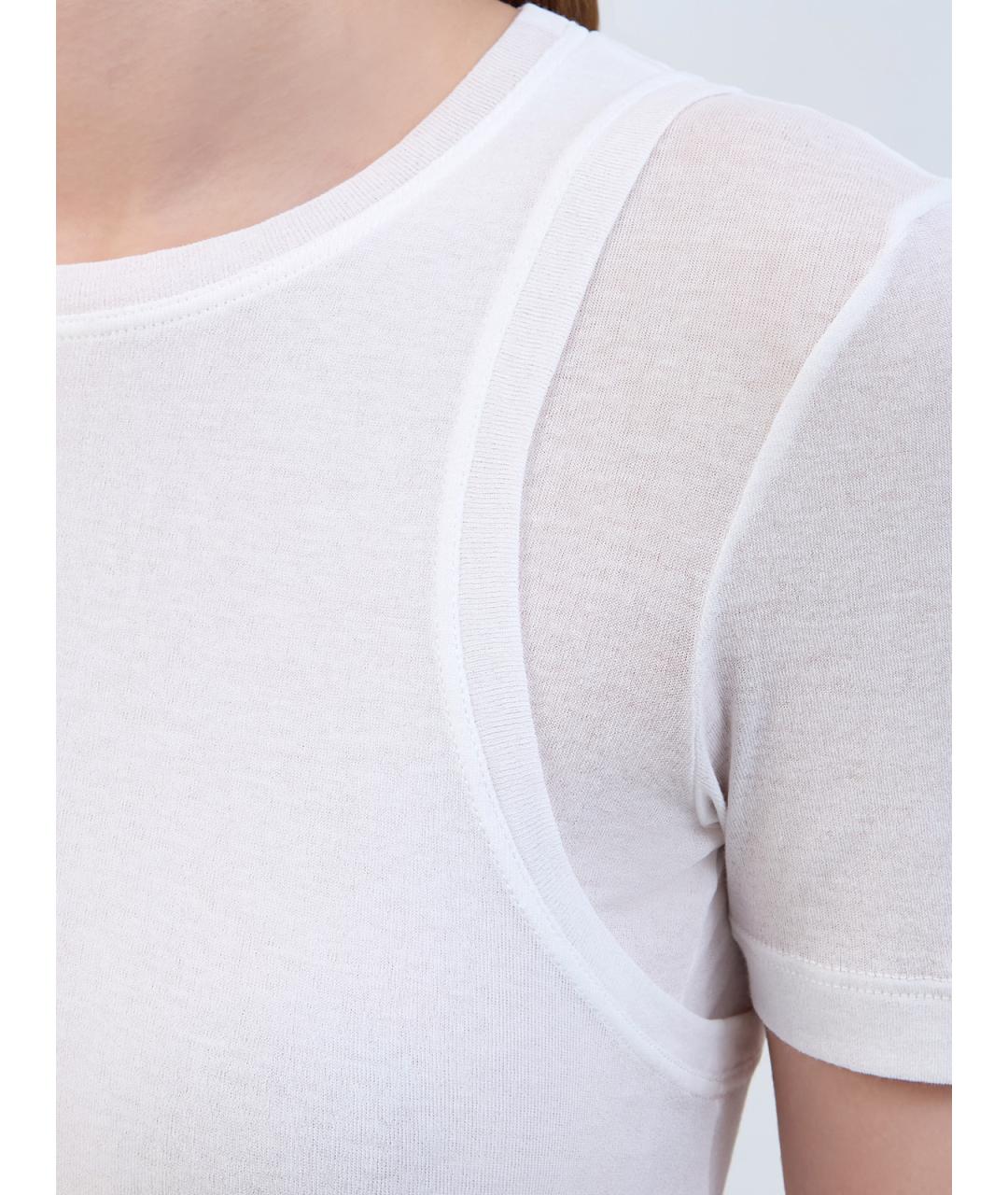 JIL SANDER Белая хлопковая футболка, фото 5