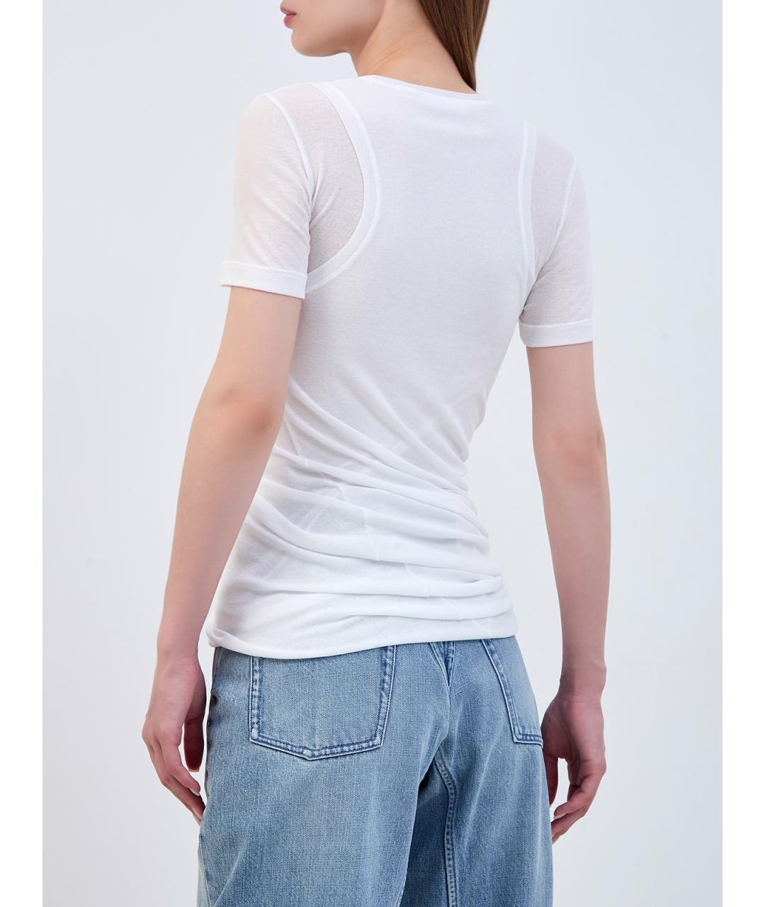 JIL SANDER Белая хлопковая футболка, фото 4