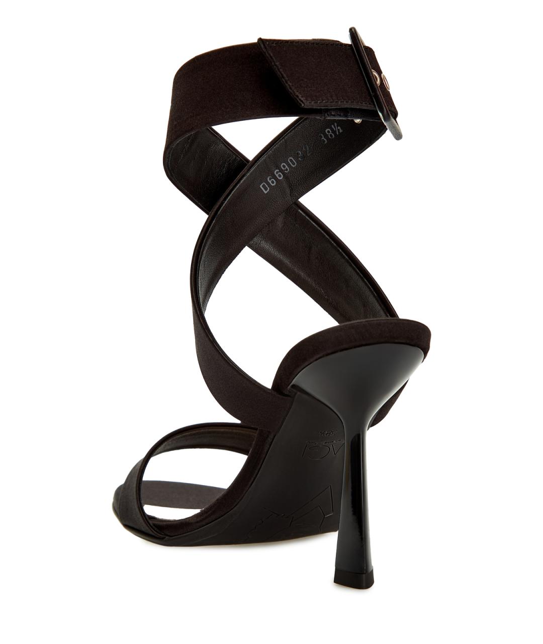 AGL Черные текстильные босоножки, фото 4