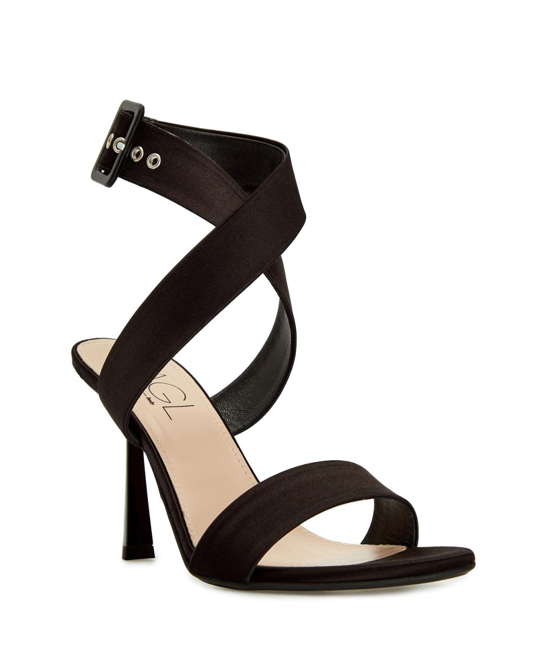 AGL Черные текстильные босоножки, фото 3