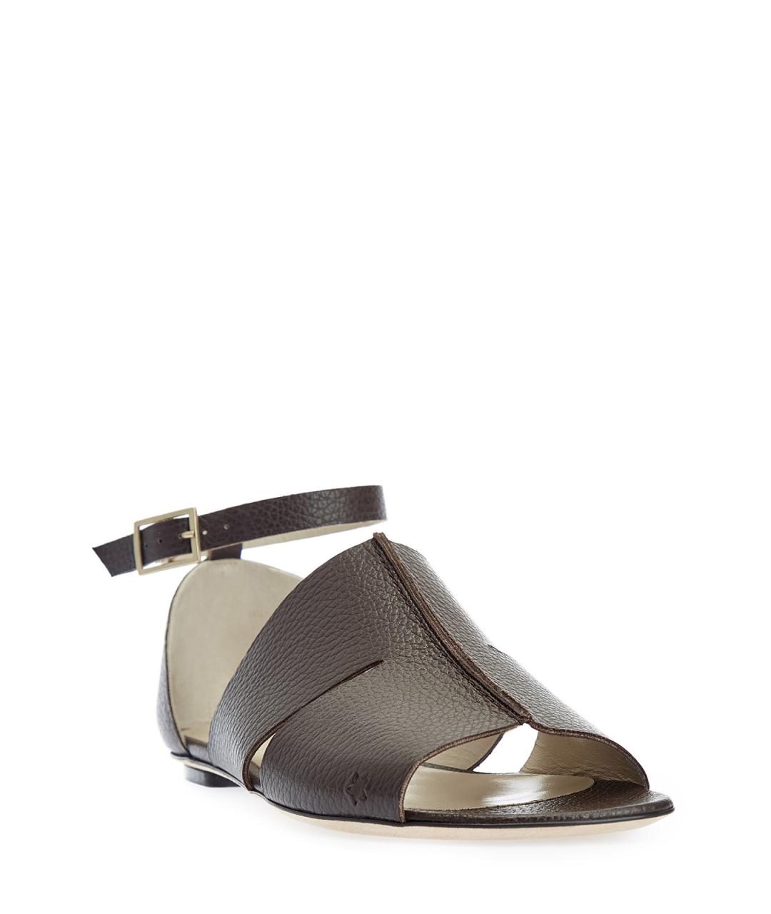 LORENA ANTONIAZZI Коричневые кожаные сандалии, фото 3