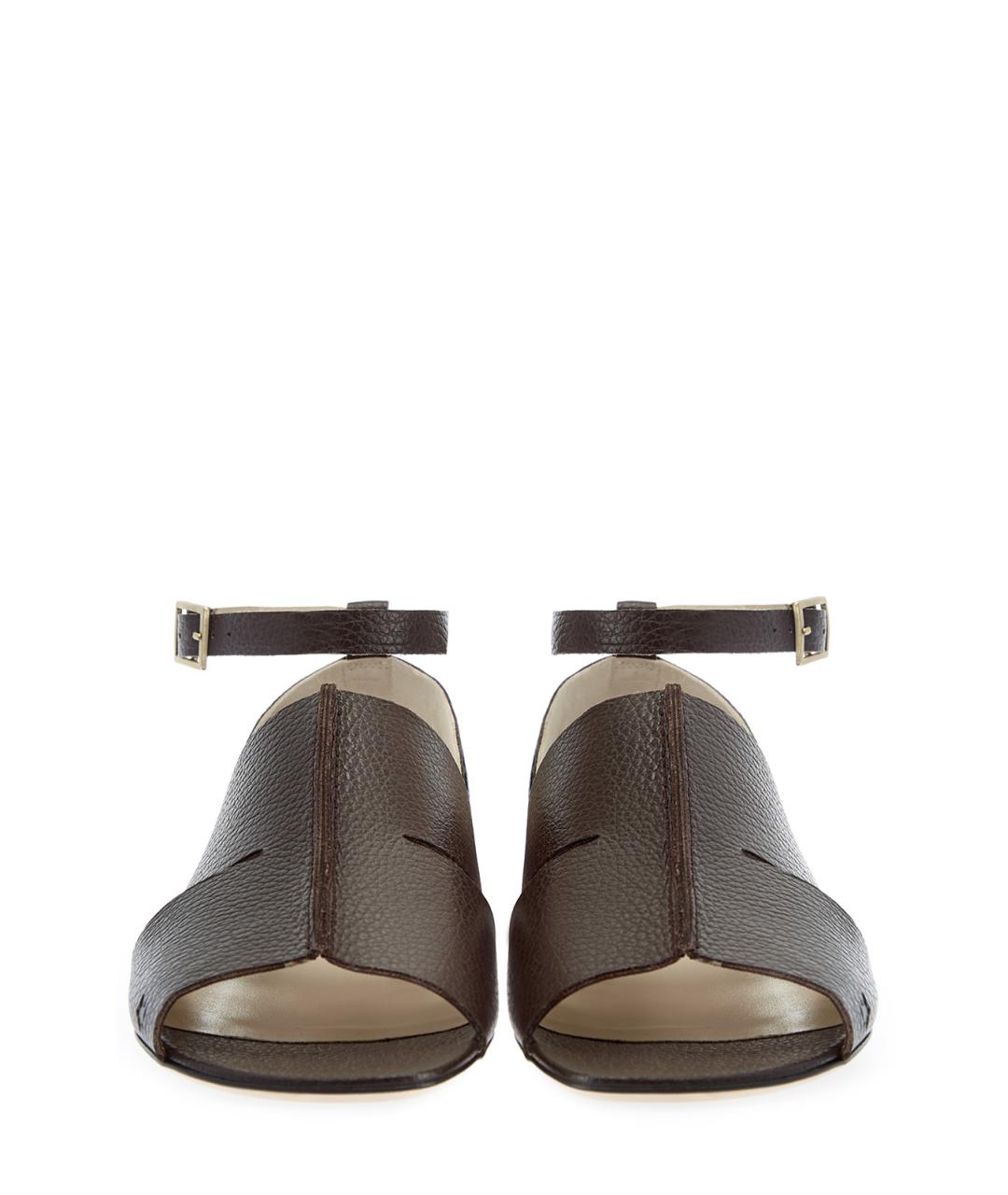 LORENA ANTONIAZZI Коричневые кожаные сандалии, фото 5