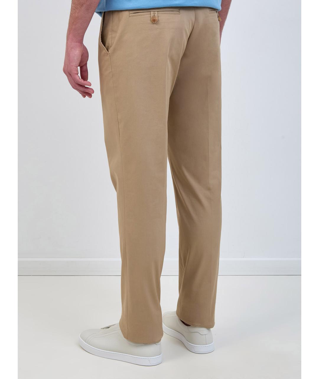 ETRO Бежевые хлопковые повседневные брюки, фото 4