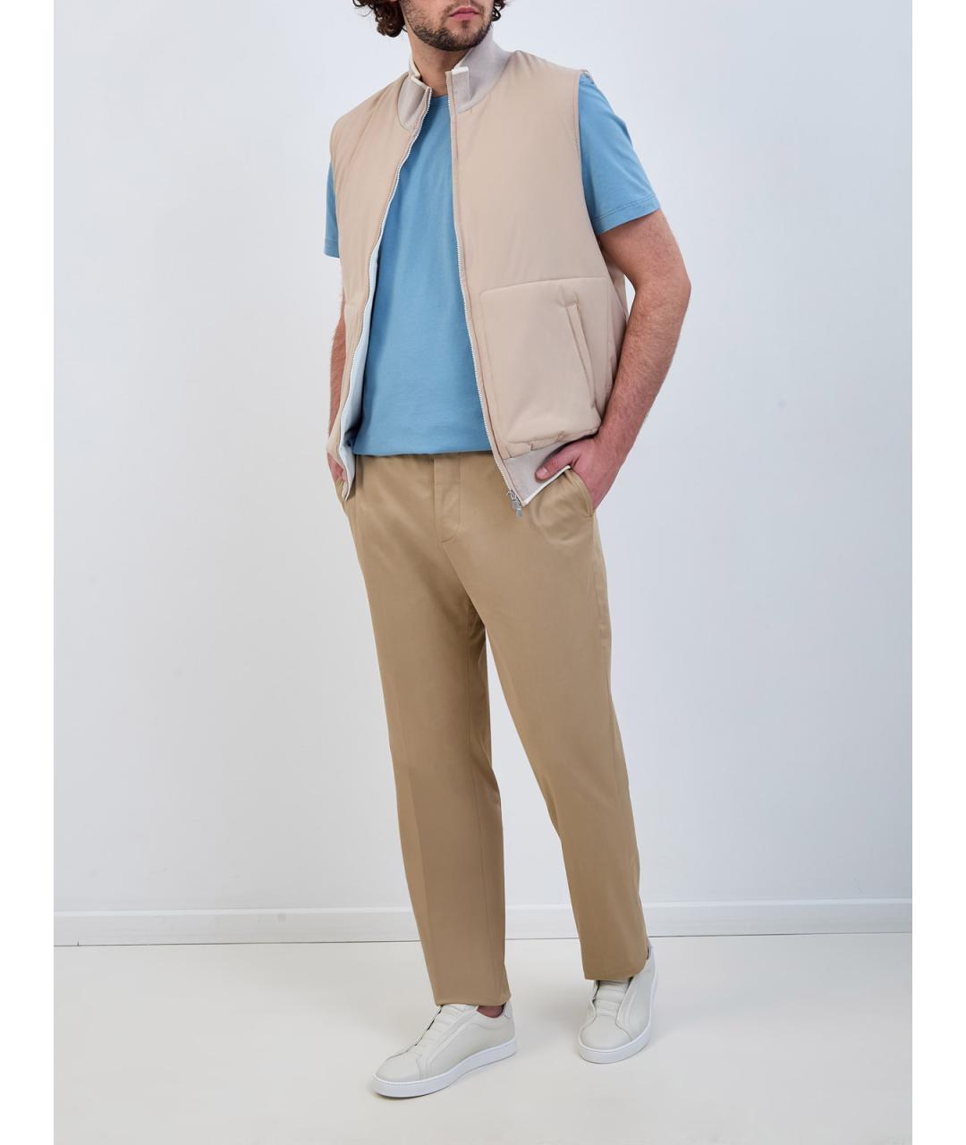 ETRO Бежевые хлопковые повседневные брюки, фото 2